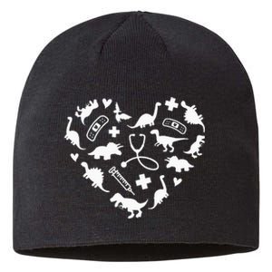 Pediatric Nurse Heart Cute Dinosaur Pediatric Physical Peds Sustainable Beanie