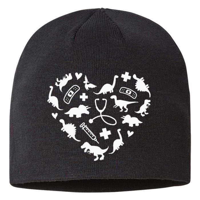 Pediatric Nurse Heart Cute Dinosaur Pediatric Physical Peds Sustainable Beanie