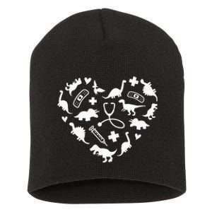 Pediatric Nurse Heart Cute Dinosaur Pediatric Physical Peds Short Acrylic Beanie