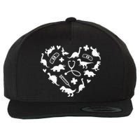 Pediatric Nurse Heart Cute Dinosaur Pediatric Physical Peds Wool Snapback Cap