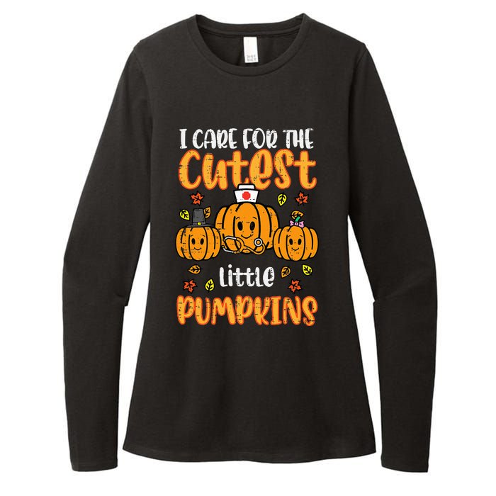 Pumpkins Nurse Halloween Scrub Top Fall Thanksgiving Women Womens CVC Long Sleeve Shirt