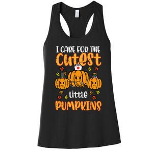 Pumpkins Nurse Halloween Scrub Top Fall Thanksgiving Women Women's Racerback Tank