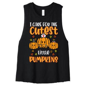 Pumpkins Nurse Halloween Scrub Top Fall Thanksgiving Women Women's Racerback Cropped Tank