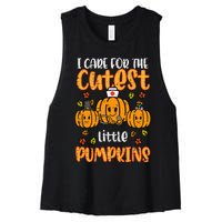 Pumpkins Nurse Halloween Scrub Top Fall Thanksgiving Women Women's Racerback Cropped Tank