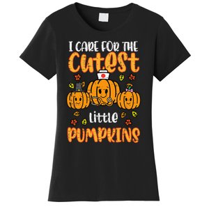 Pumpkins Nurse Halloween Scrub Top Fall Thanksgiving Women Women's T-Shirt