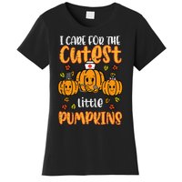 Pumpkins Nurse Halloween Scrub Top Fall Thanksgiving Women Women's T-Shirt