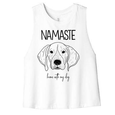 Pointer Namaste Home With My Dog Gift Women's Racerback Cropped Tank