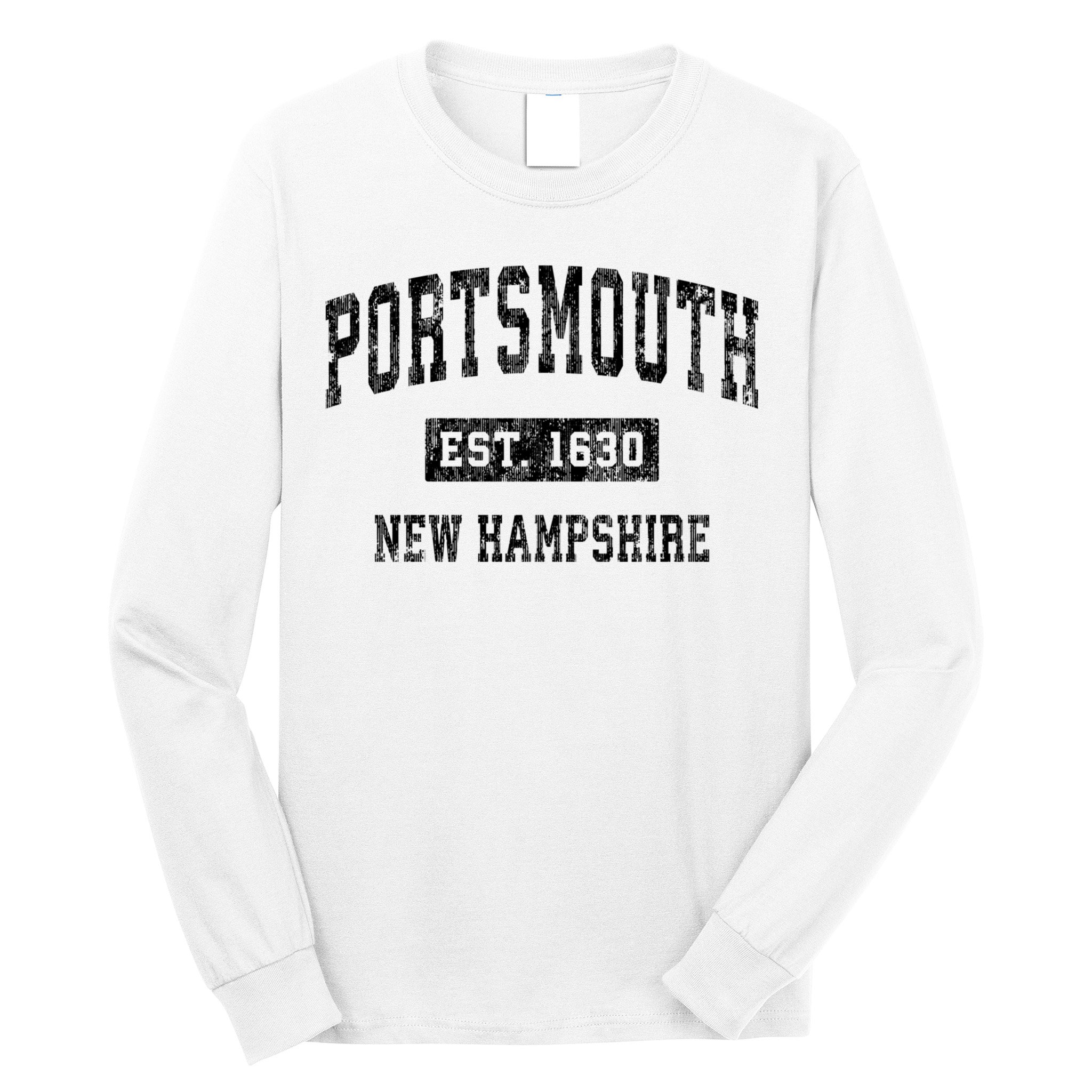 Portsmouth New Hampshire Nh Vintage Established Sports Design Long Sleeve Shirt