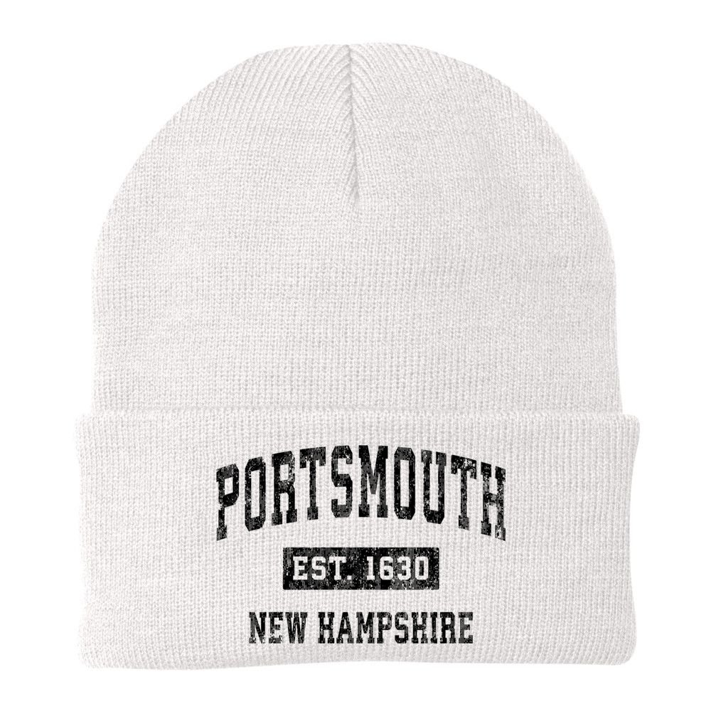 Portsmouth New Hampshire Nh Vintage Established Sports Design Beanie