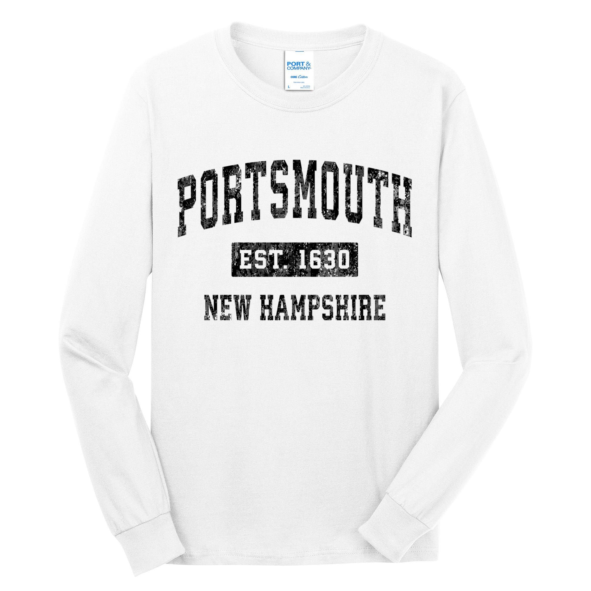 Portsmouth New Hampshire Nh Vintage Established Sports Design Tall Long Sleeve T-Shirt