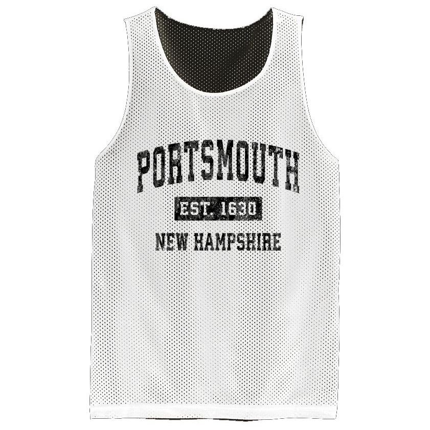 Portsmouth New Hampshire Nh Vintage Established Sports Design Mesh Reversible Basketball Jersey Tank