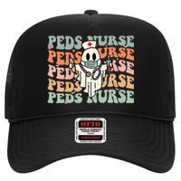 Pediatric Nurse Halloween Pediatric Nursing Funny Peds Nurse High Crown Mesh Back Trucker Hat