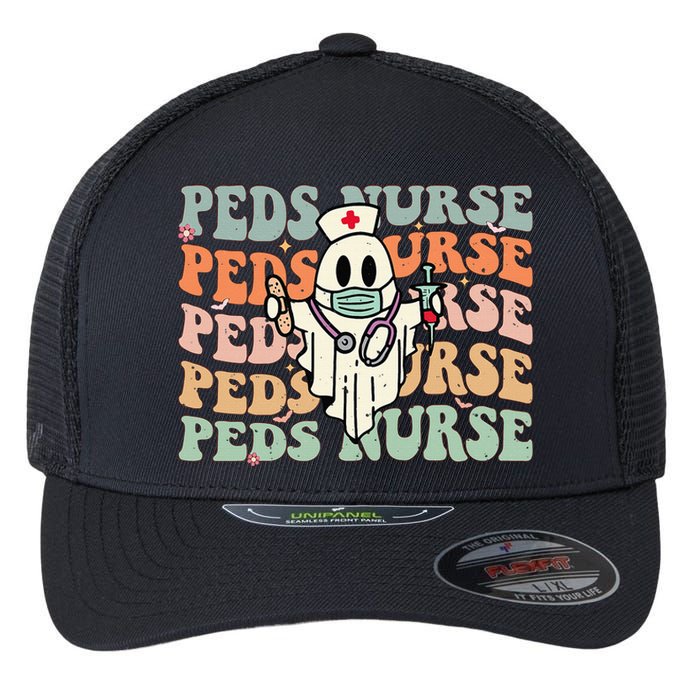 Pediatric Nurse Halloween Pediatric Nursing Funny Peds Nurse Flexfit Unipanel Trucker Cap