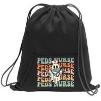 Pediatric Nurse Halloween Pediatric Nursing Funny Peds Nurse Sweatshirt Cinch Pack Bag