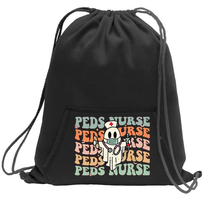 Pediatric Nurse Halloween Pediatric Nursing Funny Peds Nurse Sweatshirt Cinch Pack Bag