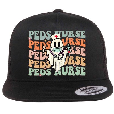 Pediatric Nurse Halloween Pediatric Nursing Funny Peds Nurse Flat Bill Trucker Hat