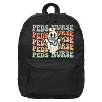 Pediatric Nurse Halloween Pediatric Nursing Funny Peds Nurse 16 in Basic Backpack