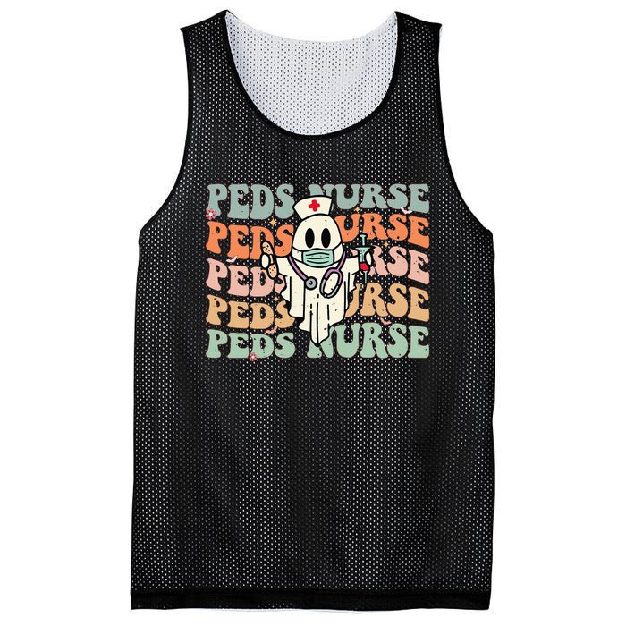 Pediatric Nurse Halloween Pediatric Nursing Funny Peds Nurse Mesh Reversible Basketball Jersey Tank