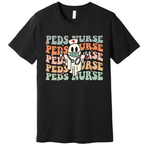 Pediatric Nurse Halloween Pediatric Nursing Funny Peds Nurse Premium T-Shirt