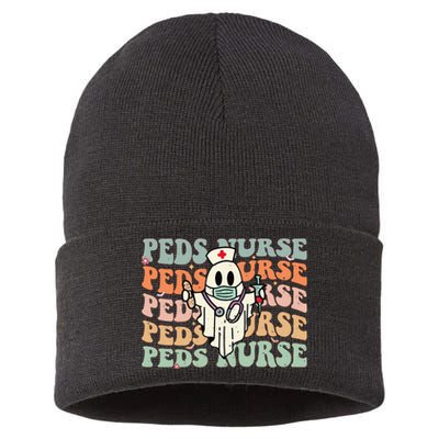 Pediatric Nurse Halloween Pediatric Nursing Funny Peds Nurse Sustainable Knit Beanie