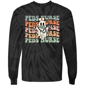 Pediatric Nurse Halloween Pediatric Nursing Funny Peds Nurse Tie-Dye Long Sleeve Shirt