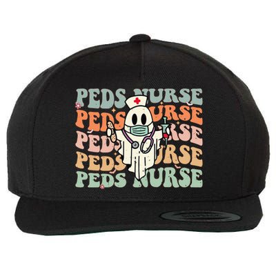 Pediatric Nurse Halloween Pediatric Nursing Funny Peds Nurse Wool Snapback Cap