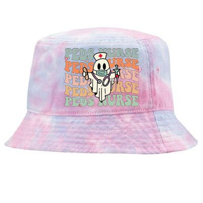 Pediatric Nurse Halloween Pediatric Nursing Funny Peds Nurse Tie-Dyed Bucket Hat