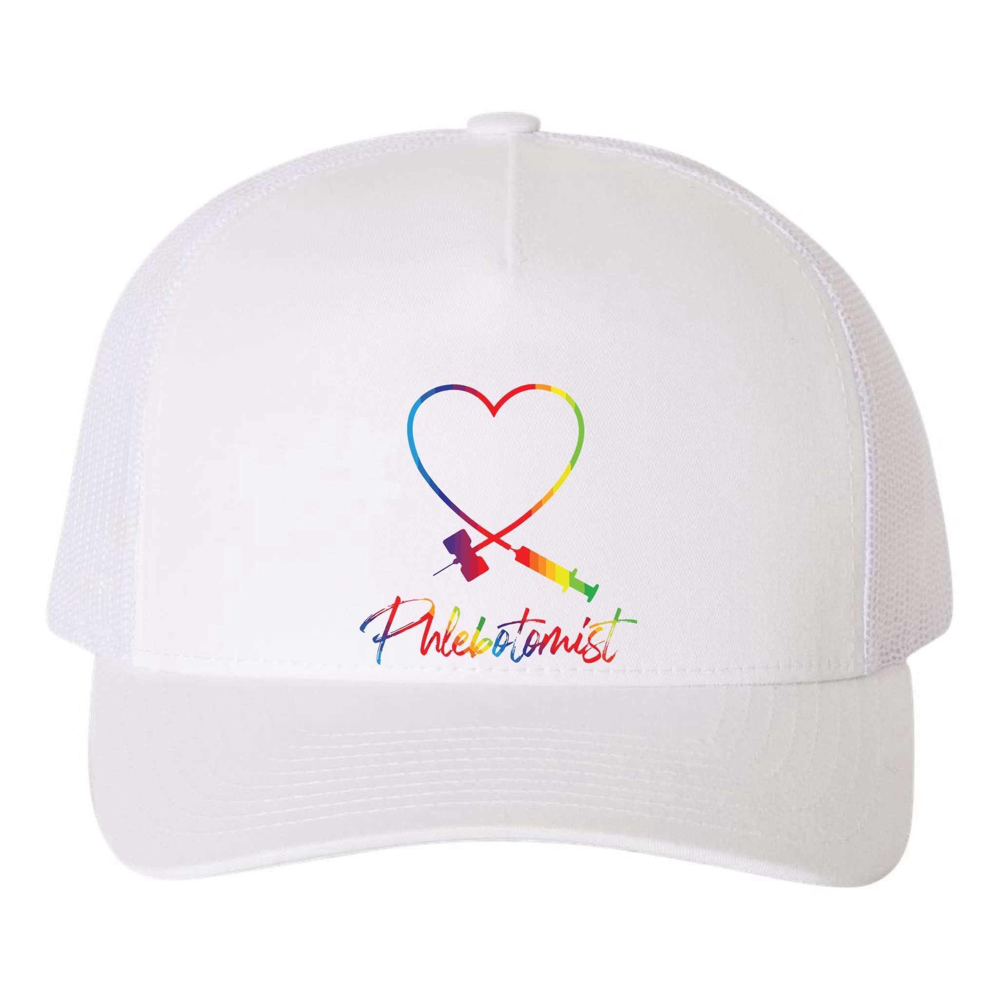 Phlebotomist Needle Heart Healthcare Worker Phlebotomy Yupoong Adult 5-Panel Trucker Hat