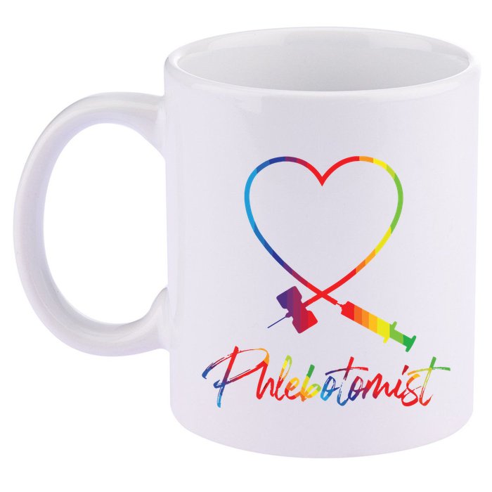 Phlebotomist Needle Heart Healthcare Worker Phlebotomy 11oz C Handle Ceramic Mug