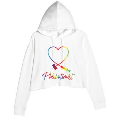 Phlebotomist Needle Heart Healthcare Worker Phlebotomy Crop Fleece Hoodie