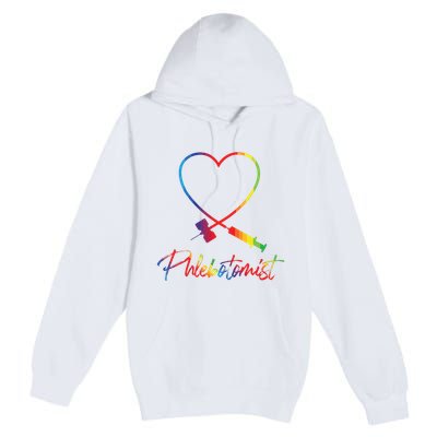 Phlebotomist Needle Heart Healthcare Worker Phlebotomy Premium Pullover Hoodie