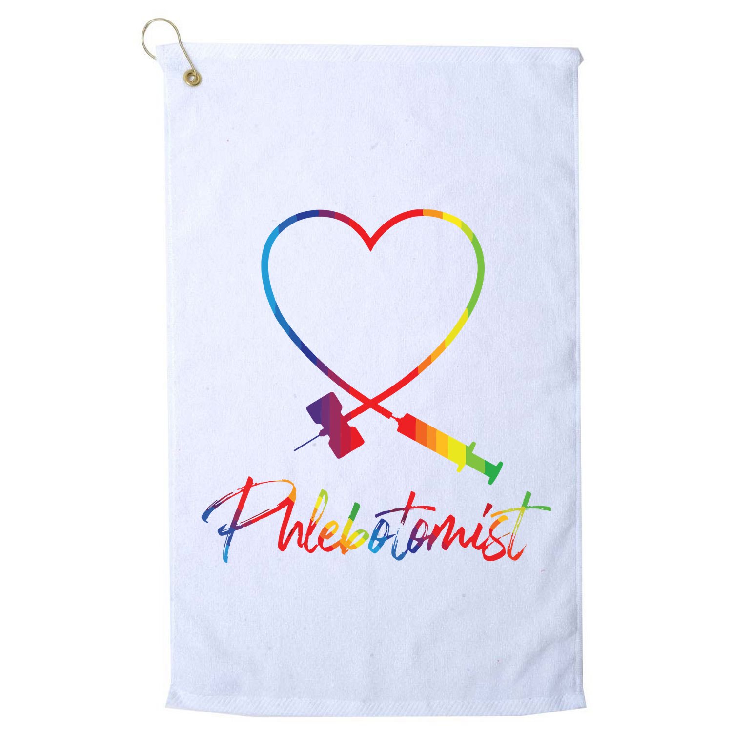 Phlebotomist Needle Heart Healthcare Worker Phlebotomy Golf Towel