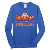 Pumpkins Nurse Halloween Scrub Top Fall Thanksgiving Cool Gift Tall Long Sleeve T-Shirt