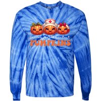 Pumpkins Nurse Halloween Scrub Top Fall Thanksgiving Cool Gift Tie-Dye Long Sleeve Shirt