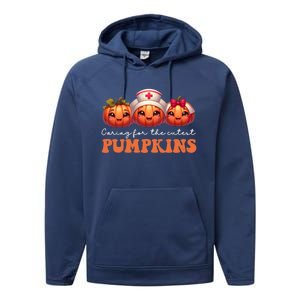 Pumpkins Nurse Halloween Scrub Top Fall Thanksgiving Cool Gift Performance Fleece Hoodie