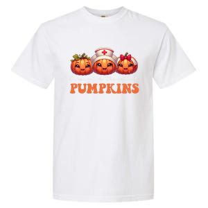 Pumpkins Nurse Halloween Scrub Top Fall Thanksgiving Cool Gift Garment-Dyed Heavyweight T-Shirt