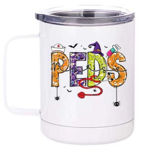 Pediatric Nurse Halloween Pediatric Nursing Funny Peds Nurse 12 oz Stainless Steel Tumbler Cup