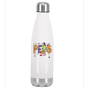 Pediatric Nurse Halloween Pediatric Nursing Funny Peds Nurse Stainless Steel Insulated Water Bottle