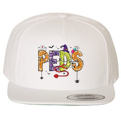 Pediatric Nurse Halloween Pediatric Nursing Funny Peds Nurse Wool Snapback Cap