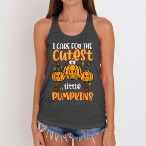 Pumpkins Nurse Halloween Scrub Top Fall Thanksgiving Women's Knotted Racerback Tank