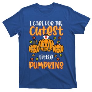 Pumpkins Nurse Halloween Scrub Top Fall Thanksgiving T-Shirt