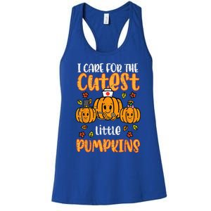 Pumpkins Nurse Halloween Scrub Top Fall Thanksgiving Women's Racerback Tank