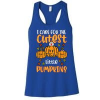 Pumpkins Nurse Halloween Scrub Top Fall Thanksgiving Women's Racerback Tank