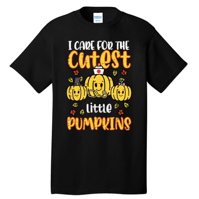 Pumpkins Nurse Halloween Scrub Top Fall Thanksgiving Women Tall T-Shirt