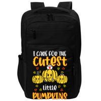 Pumpkins Nurse Halloween Scrub Top Fall Thanksgiving Women Impact Tech Backpack