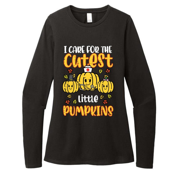 Pumpkins Nurse Halloween Scrub Top Fall Thanksgiving Women Womens CVC Long Sleeve Shirt