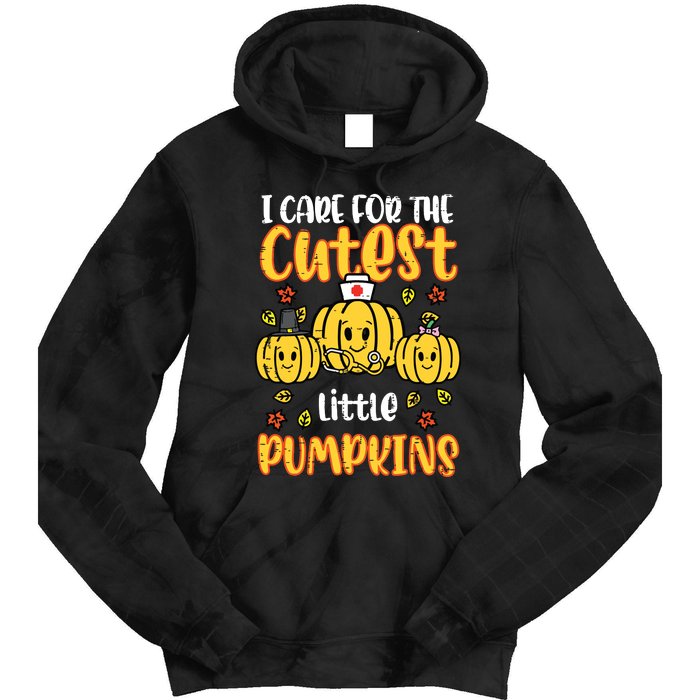 Pumpkins Nurse Halloween Scrub Top Fall Thanksgiving Women Tie Dye Hoodie