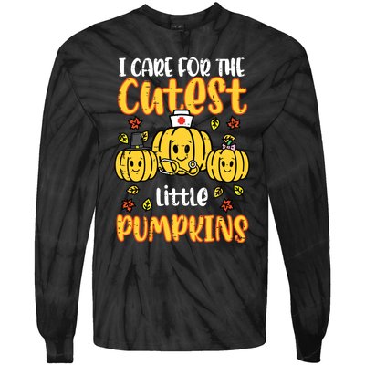 Pumpkins Nurse Halloween Scrub Top Fall Thanksgiving Women Tie-Dye Long Sleeve Shirt