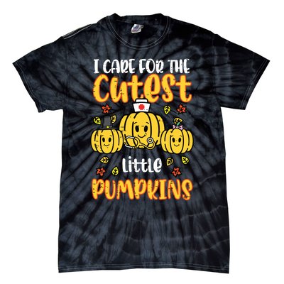 Pumpkins Nurse Halloween Scrub Top Fall Thanksgiving Women Tie-Dye T-Shirt