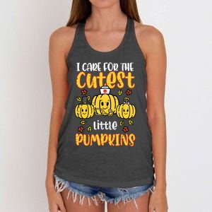 Pumpkins Nurse Halloween Scrub Top Fall Thanksgiving Women Women's Knotted Racerback Tank